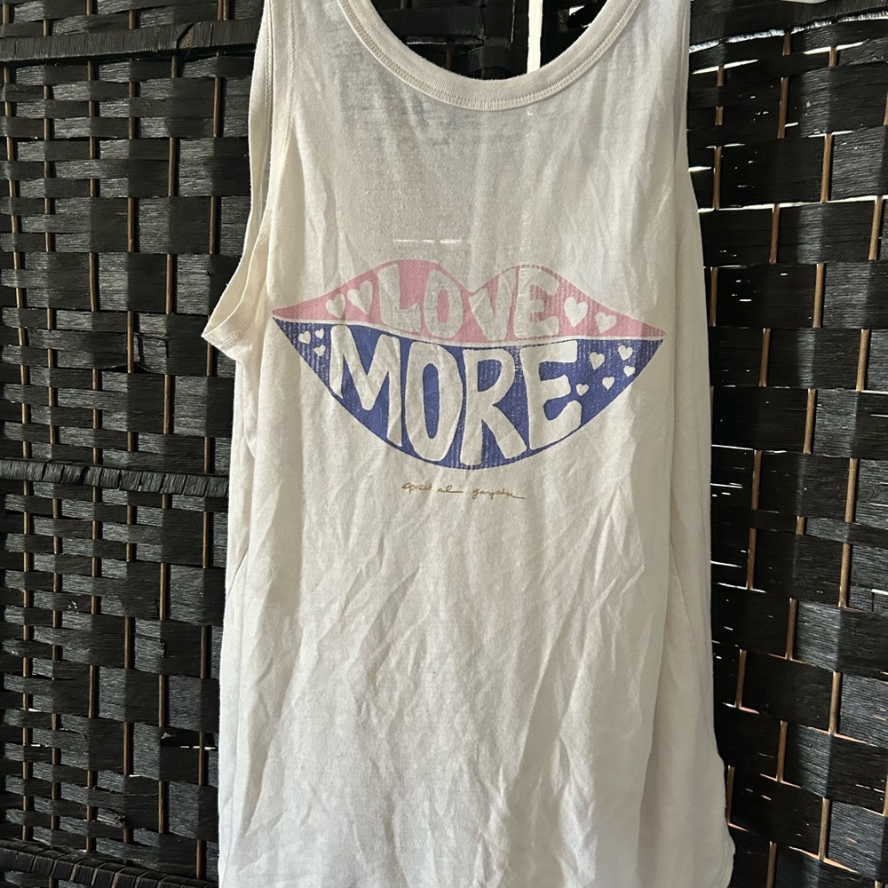 White Graphic Tank Top